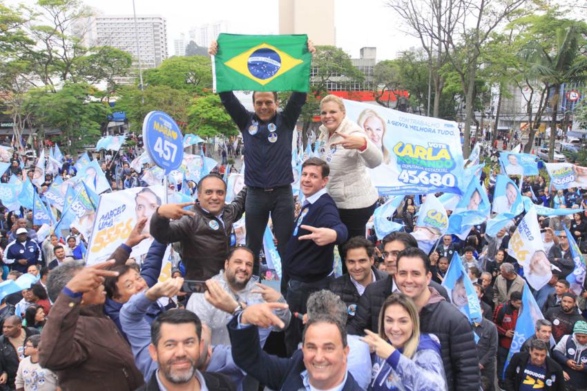 Doria encerra campanha do 1º turno na Praça da Matriz de São Bernardo