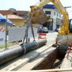 obras da sabesp em santo andré