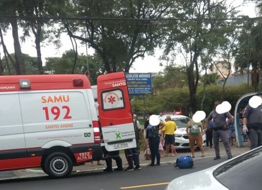 Mulher é atropelada na rua Carijós, em Santo André