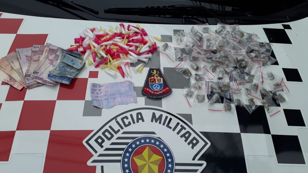 PM prende bandido por venda de droga na rua da Constituição em S.Bernardo
