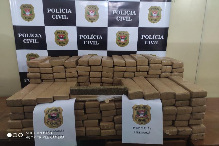 Polícia Civil de Mauá prende um e apreende 166 kg de maconha