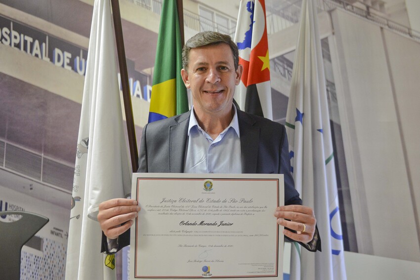 Orlando Morando é diplomado como prefeito reeleito de São Bernardo 