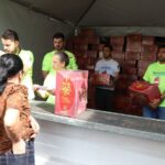 distribuição de cestas de natal