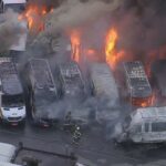 vans incendiadas