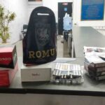 TV e mochila apreendidos pela polícia