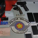 celulares e armas apreendidos