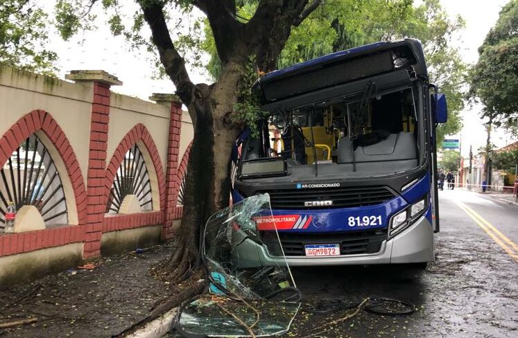 Ônibus colide com árvore e deixa 12 feridos em avenida de São Caetano