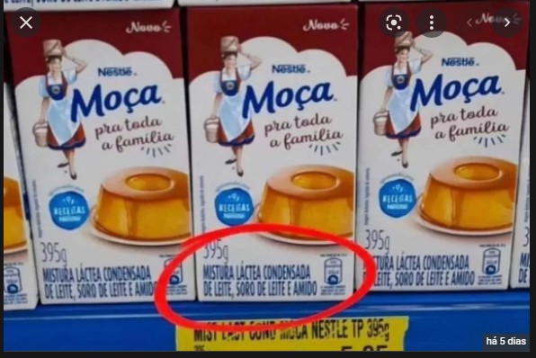 embalagem do leite condensado Moça