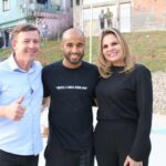 prefeito Orlando Morando, jogador Lucas Moura e a deputa Carla Morando