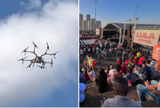 drone com fezes