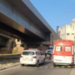 Samu socorre criminosos que caíram do viaduto
