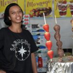 espetinho de morango com chocolate