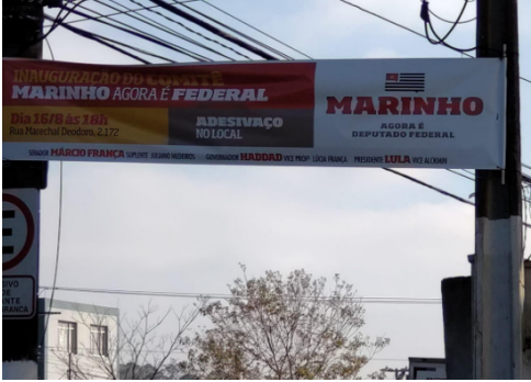 Justiça Eleitoral multa Marinho por propaganda antecipada em S.Bernardo