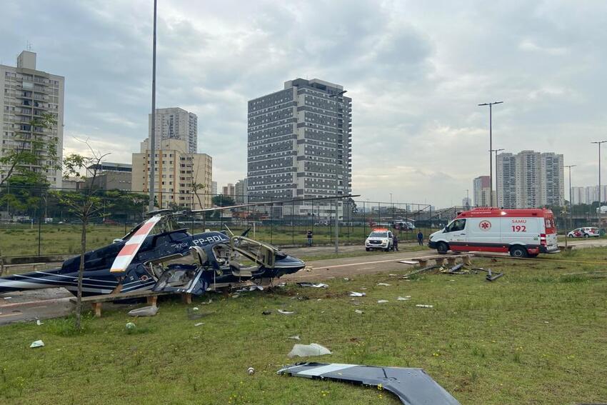 PM resgata vítimas de queda de helicóptero na zona sul da Capital