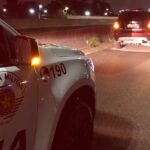 viatura da PM e carro roubado