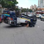 viatura capotada em São Bernardo
