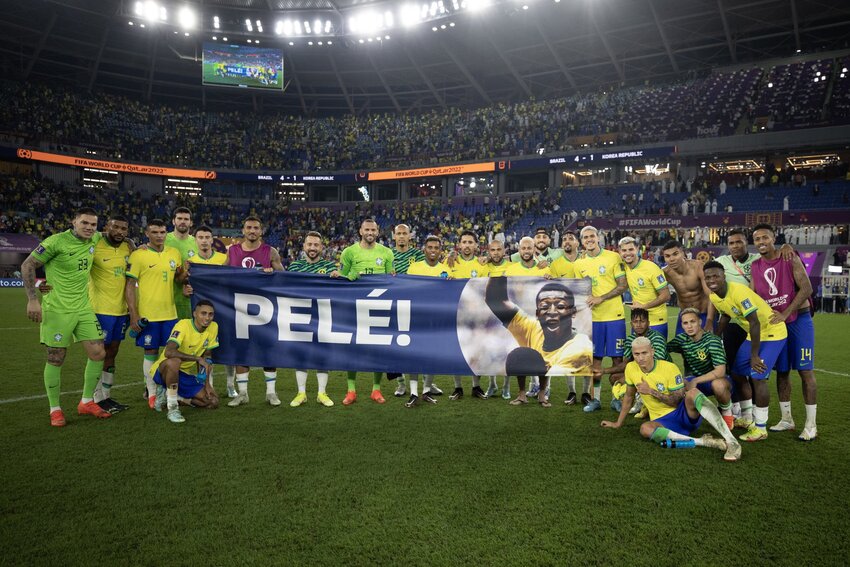 Jogadores da Seleção brasileira com faixa