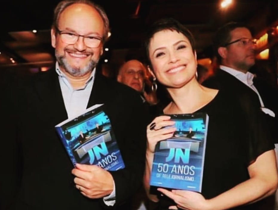 Sandra Annenberg e repórter Ernesto Paglia