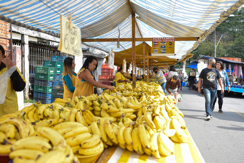 barraca de banana na feira