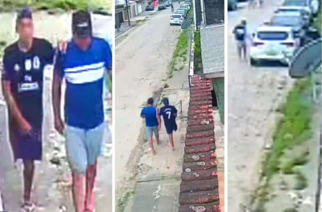 Bandido sem perna se apoia em comparsa para roubar carro; Veja vídeo