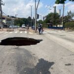 cratera na avenida Anotnio Piranga