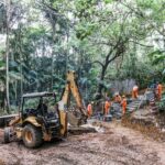 Obras de urbanização no Parque Imigrantes