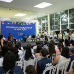 prefeito Auricchio e professores