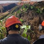 corpo de bombeiros durante o temporal