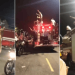viatura do corpo de bombeiros invadida