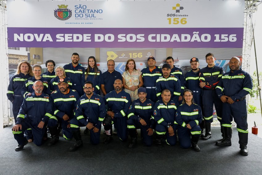 Auricchio e a equipe do SOS 156
