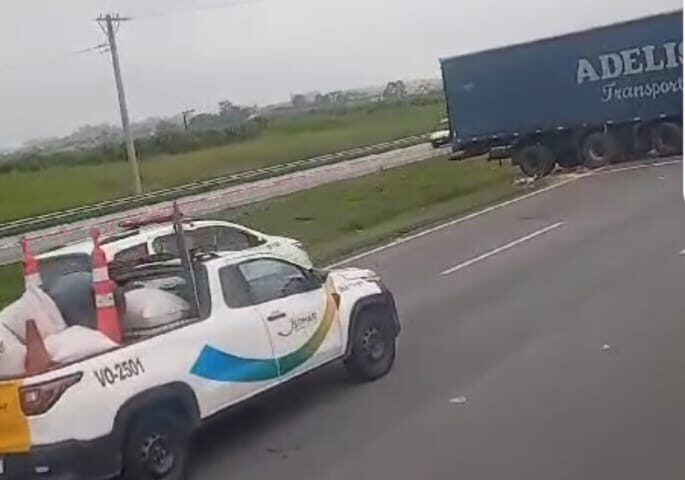acidente no Rodoanel com carreta