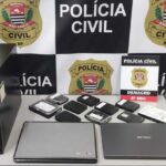 computadores e celulares apreendidos