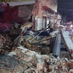 destroços de imóvel que desabou