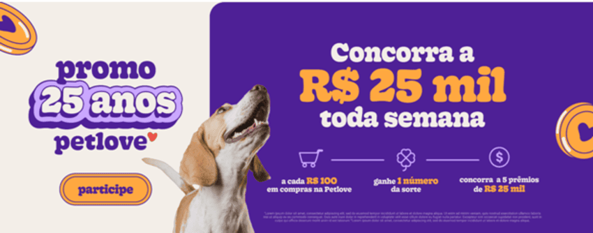 etlove promove uma campanha de aniversário, “Promo 25 Anos”, que distribuirá cinco prêmios de R$25 mil toda semana, do dia 3 até 30 de junho
