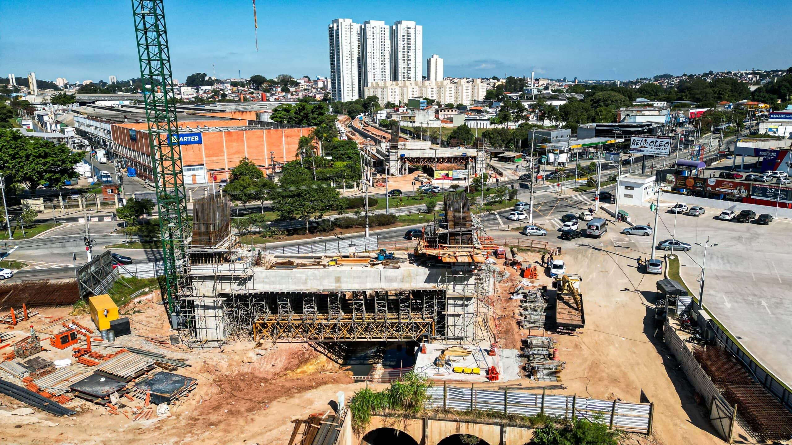 Construção do Viaduto Estaiado avança em São Bernardo e tem previsão de conclusão em dezembro