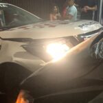 batida de carro com viatura