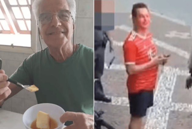 idoso e rapaz em Santos