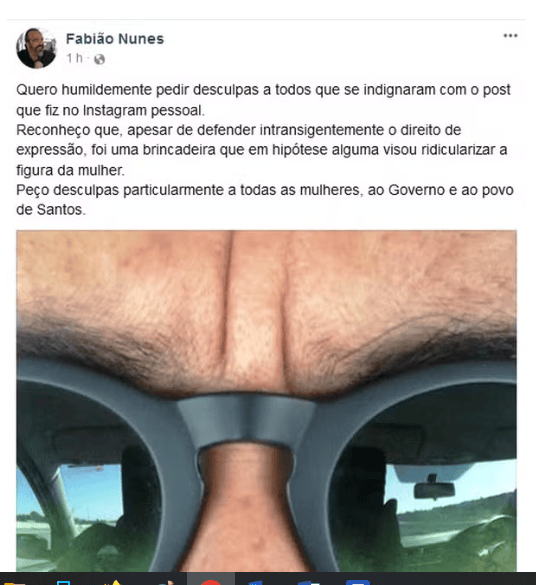 pedido de desculpas de Fabião