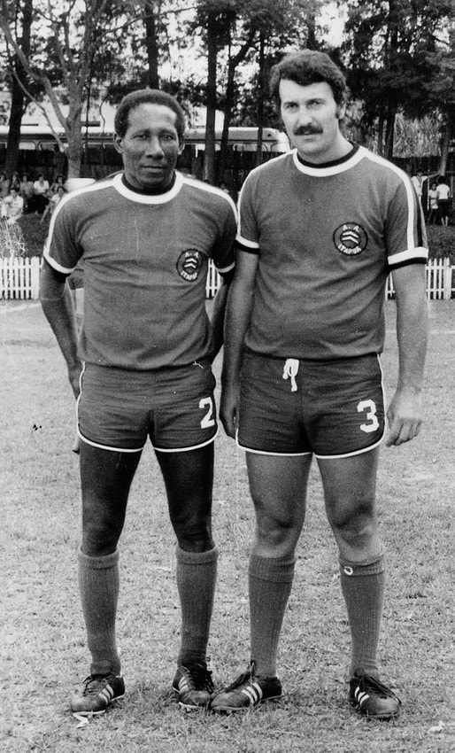 Djalma Santos e Milton Bigucci em Corumbataí - em 19 de março de 1977