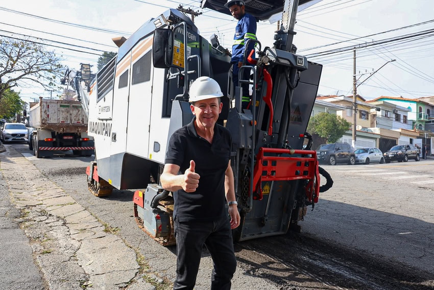 Prefeitura de São Bernardo inicia nova etapa de recapeamento asfáltico do bairro Planalto
