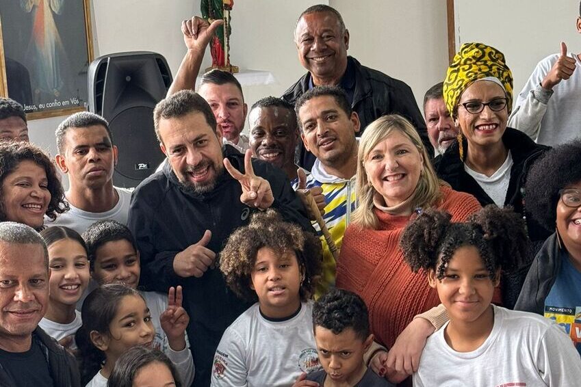 Bete Siraque faz agenda com Boulos na divisa de Santo André e SP