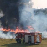 incêndio na tubulação da Sabesp