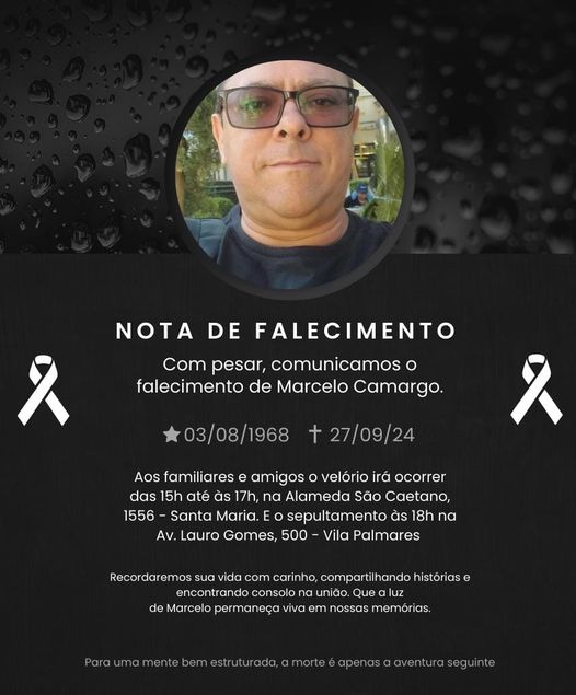 nota de falecimento
