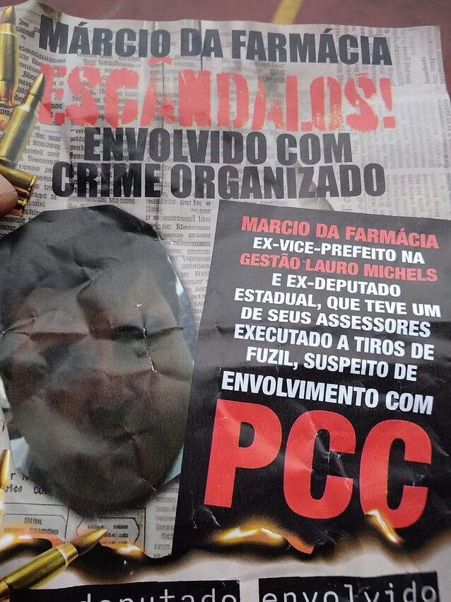 material apócrifo contra Márcio da Farmácia