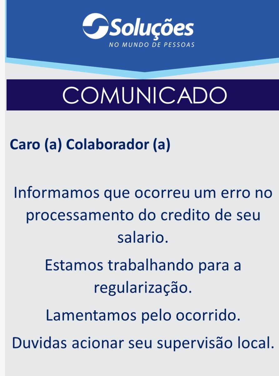 nota oficial da empresa