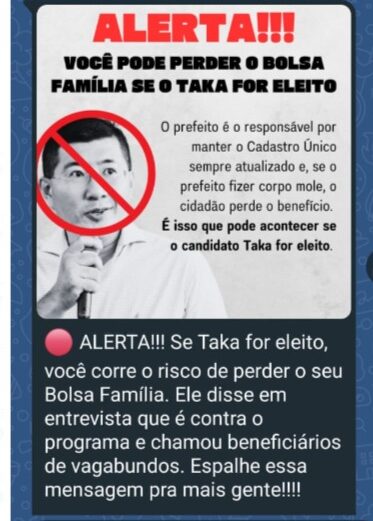 Taka é vítima de fake news sobre bolsa família