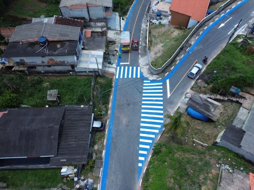 Prefeitura de Ribeirão Pires conclui nova sinalização viária no bairro Nossa Senhora de Fátima