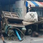 Homem é prensado por peça metálica em ferro velho