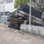 invasão de caminhão em prédio de INSS