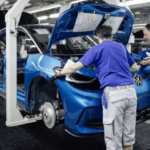 linha de montagem da Volkswagen na Alemanha